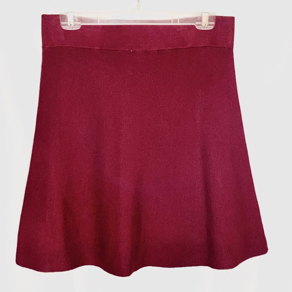 Loft Maroon Knit Skirt - Picture 1 of 4